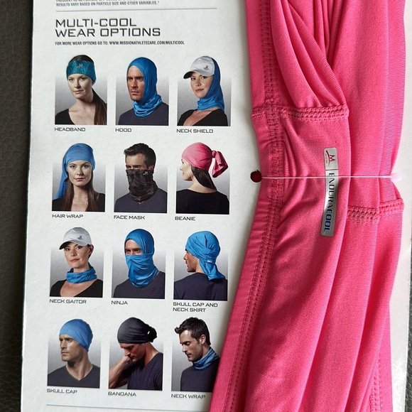 ENDURACOOL Unisex Head/Neck Cooling Scarf - Pink - Picture 6 of 7